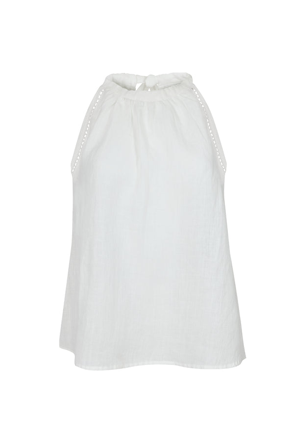 Ariadne Linen Halter Top in White