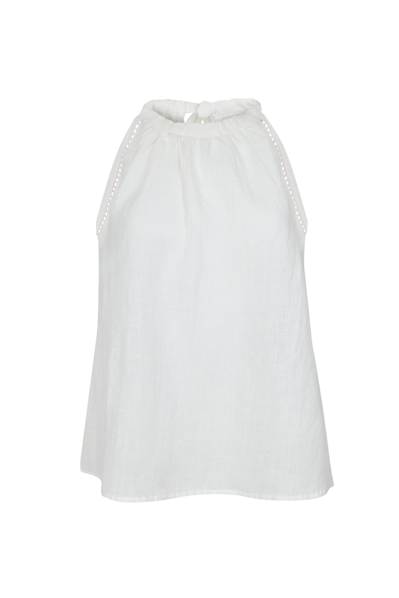 Ariadne Linen Halter Top in White