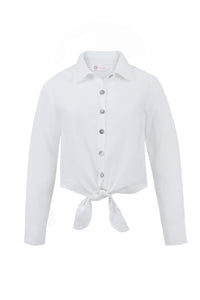 Linen Tie Shirt in White