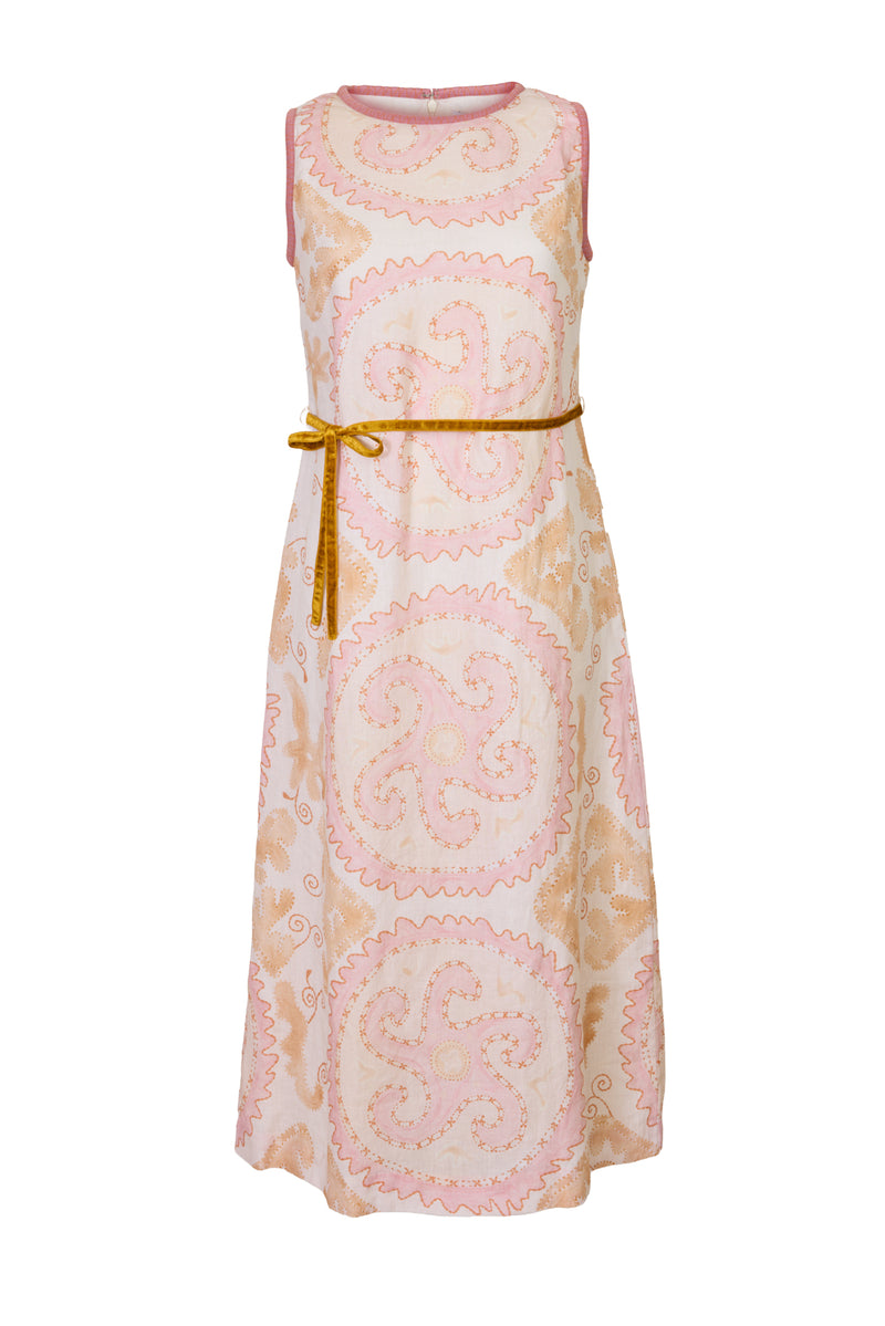 Starfish Midi Shift Dress in Rose Sand