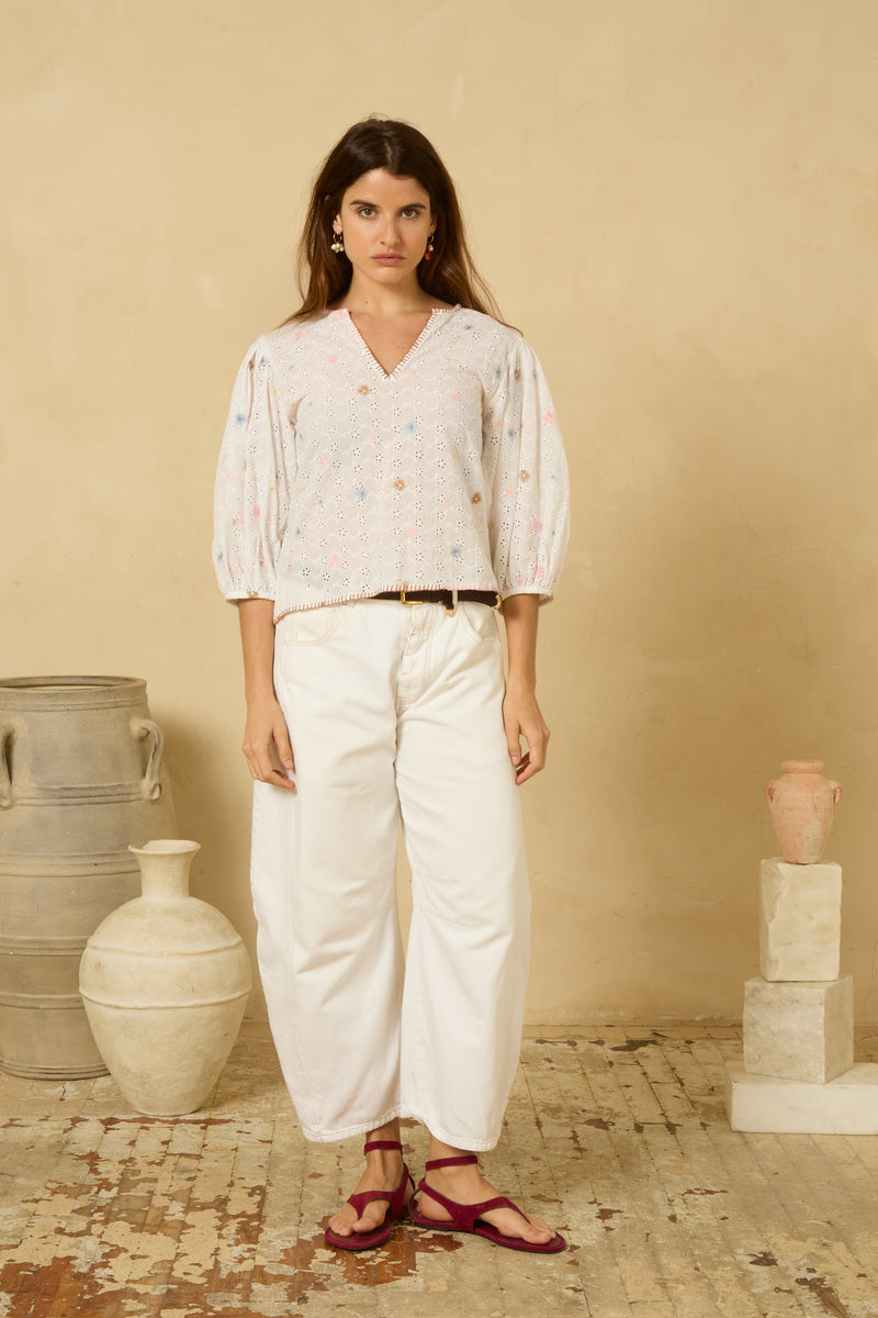 Clio Blouse in Broderie Anglaise