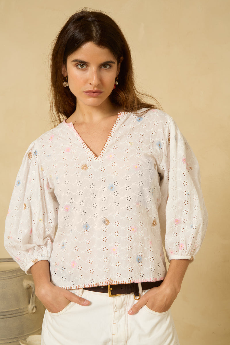 Clio Blouse in Broderie Anglaise