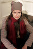 Teton Beanie - Cocoa with Red Embroidery