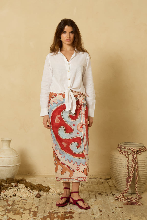 Starfish Pareo in Blue and Red
