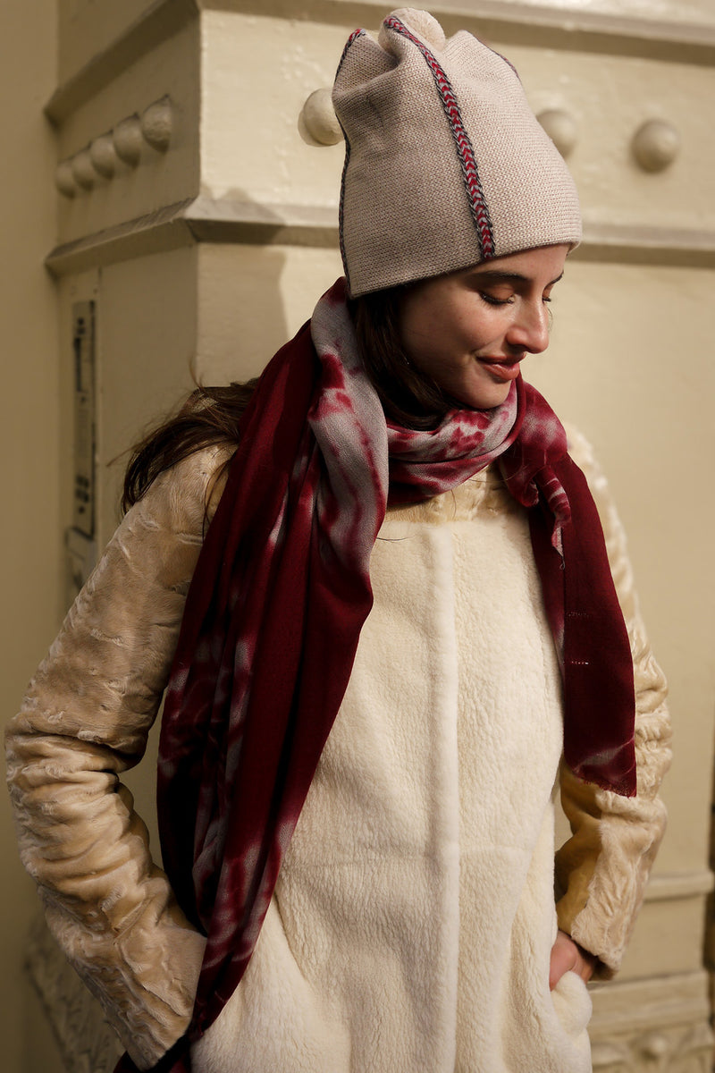 Diamond Hand Dyed Pashmina - Merlot