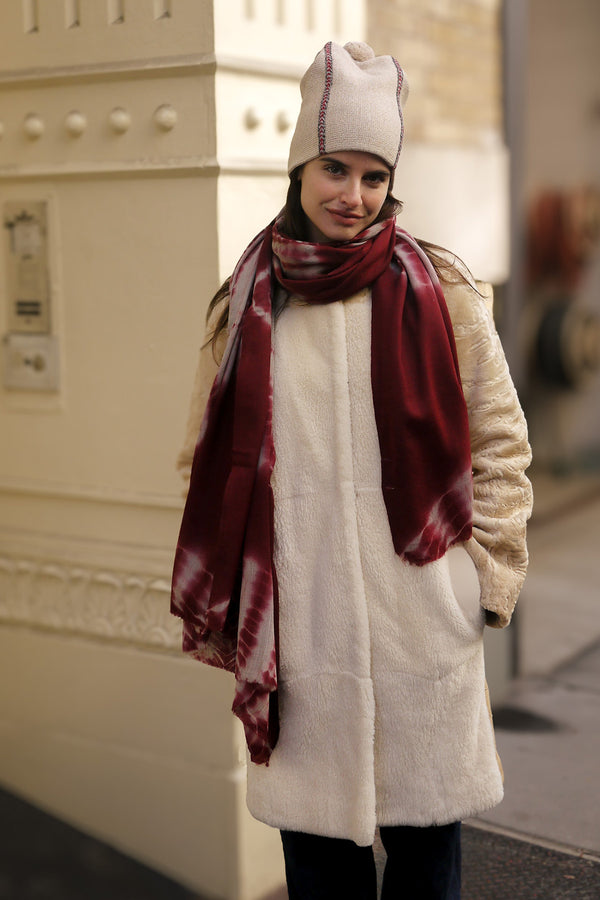 Diamond Hand Dyed Pashmina - Merlot