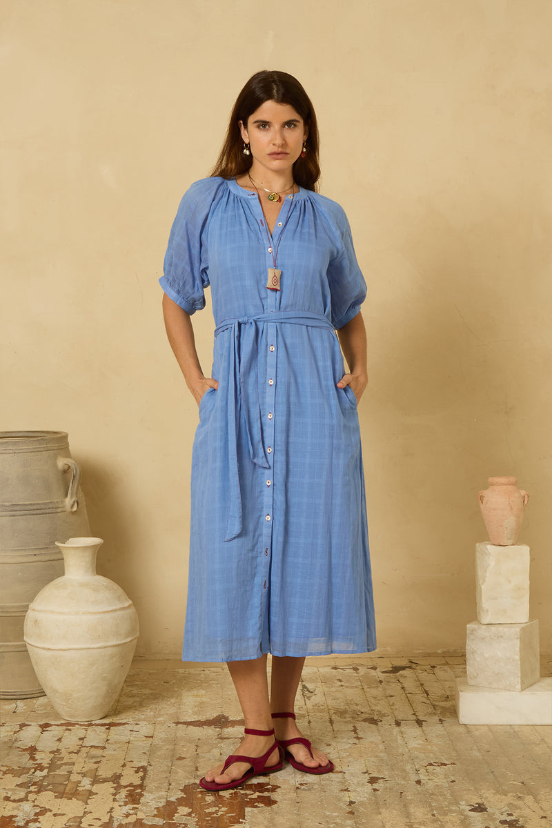 Maia Dress in Provence Blue