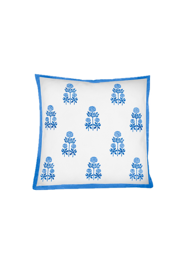 Náni Euro Pillowcases in Flower Pot Blue, Set of 2 - Organic Cotton