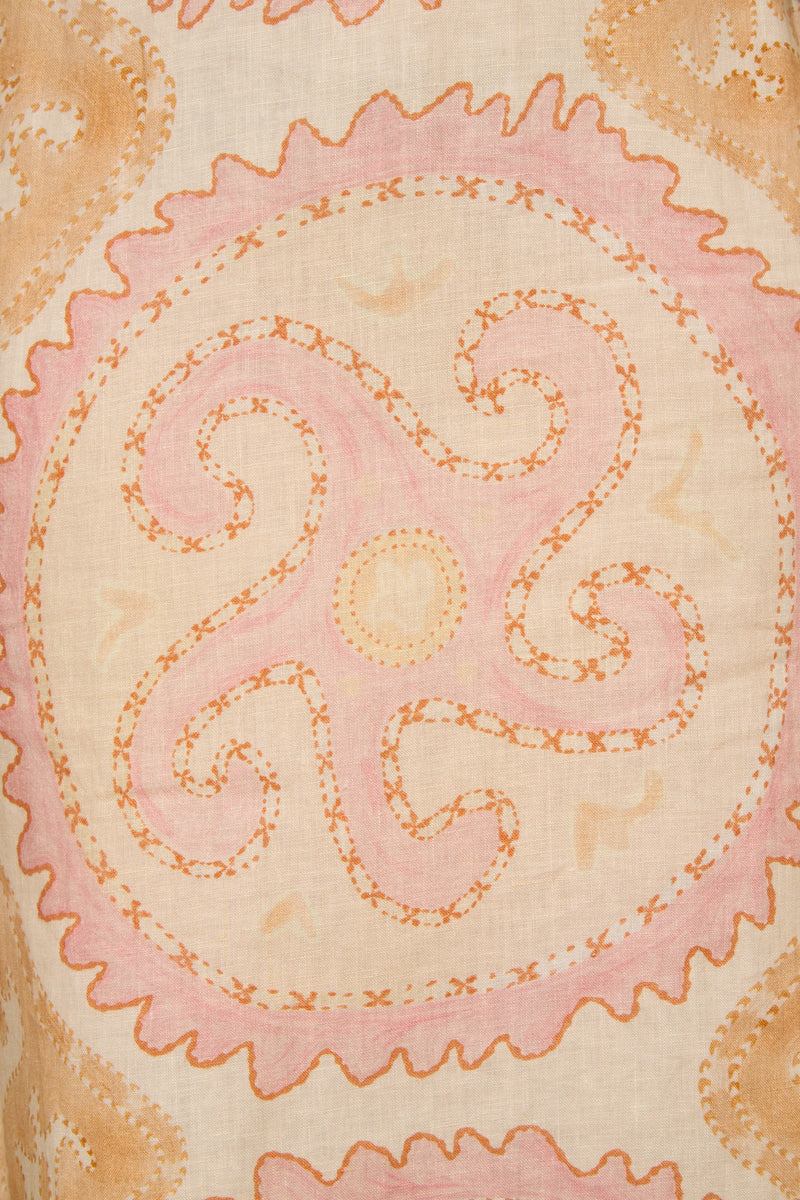 Starfish Midi Shift Dress in Rose Sand