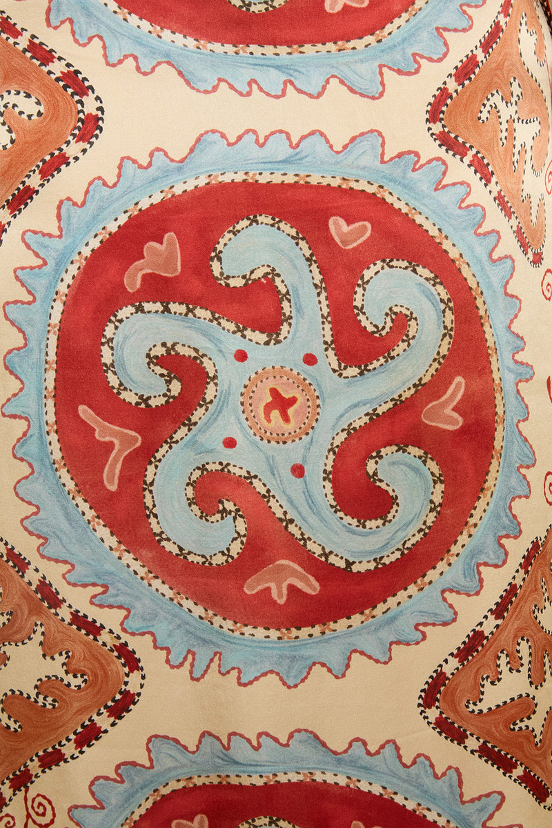 Starfish Halter Dress in Blue and Red