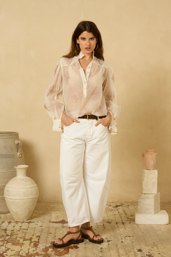 Zoe Blouse in Paisley Silk Cotton