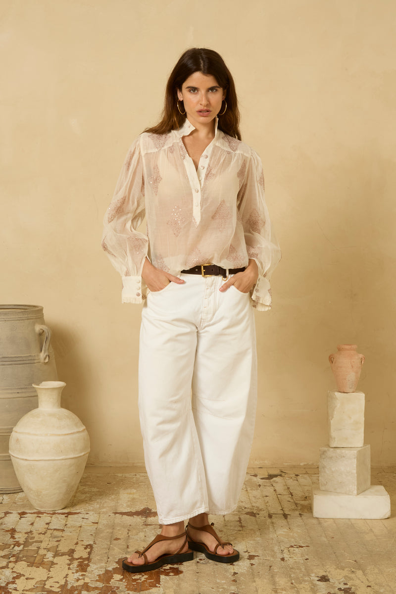 Zoe Blouse in Paisley Silk Cotton