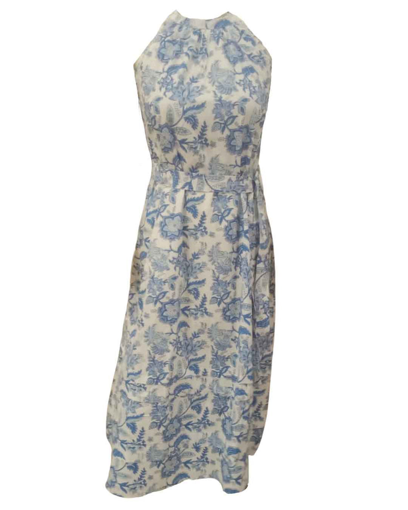 Ariadne Halter Dress Chintz Blue