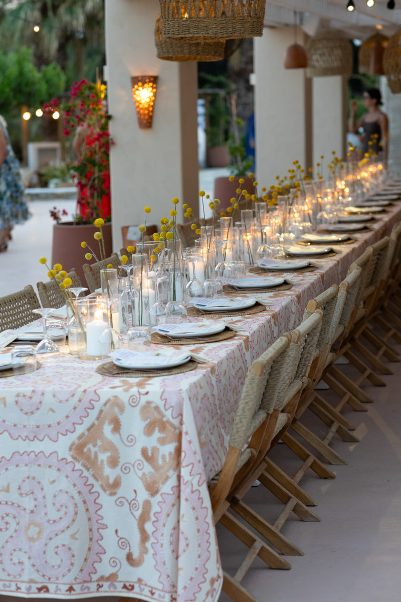 Starfish Tablecloth in Salt Rose Sand
