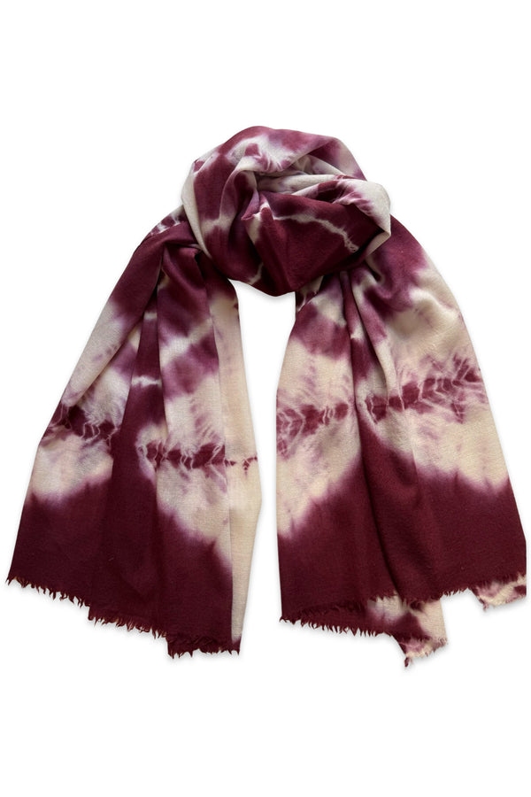 Evil Eye Hand Dyed Pashmina - Burgundy