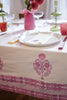 Modern Floral TABLECLOTH with Wide Border in Lavenders - MORE SIZES