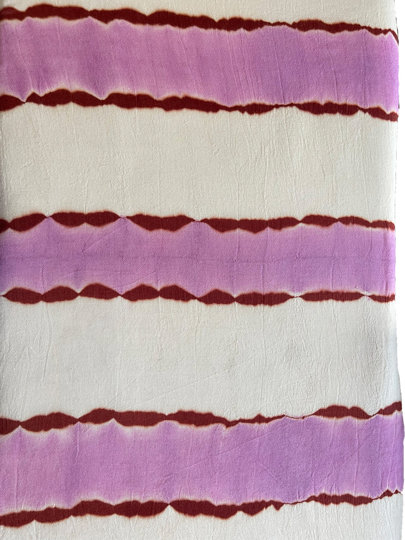 Lehariya Stripe Pashmina - Lavender Pink + Cocoa