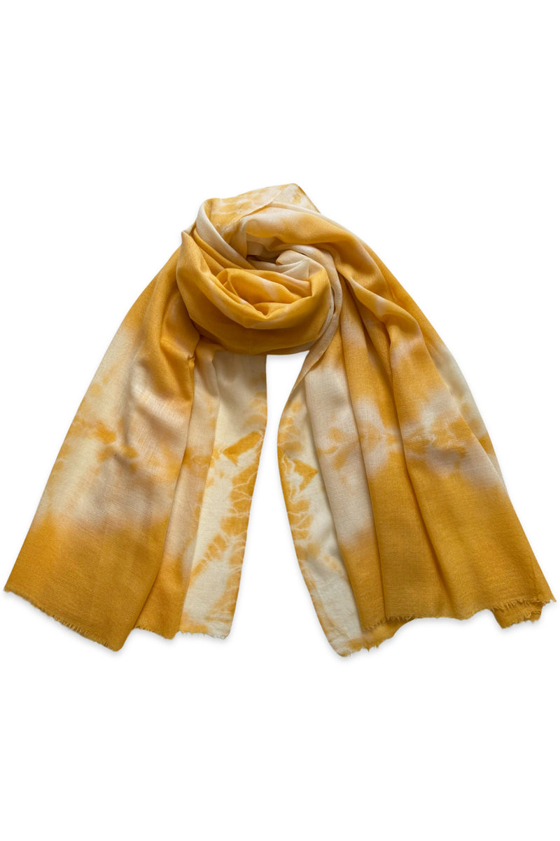 Evil Eye Hand Dyed Pashmina - Marigold Yellow