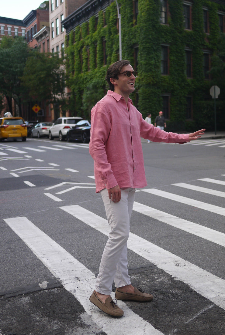 Men's Linen Shirt Nantucket Red