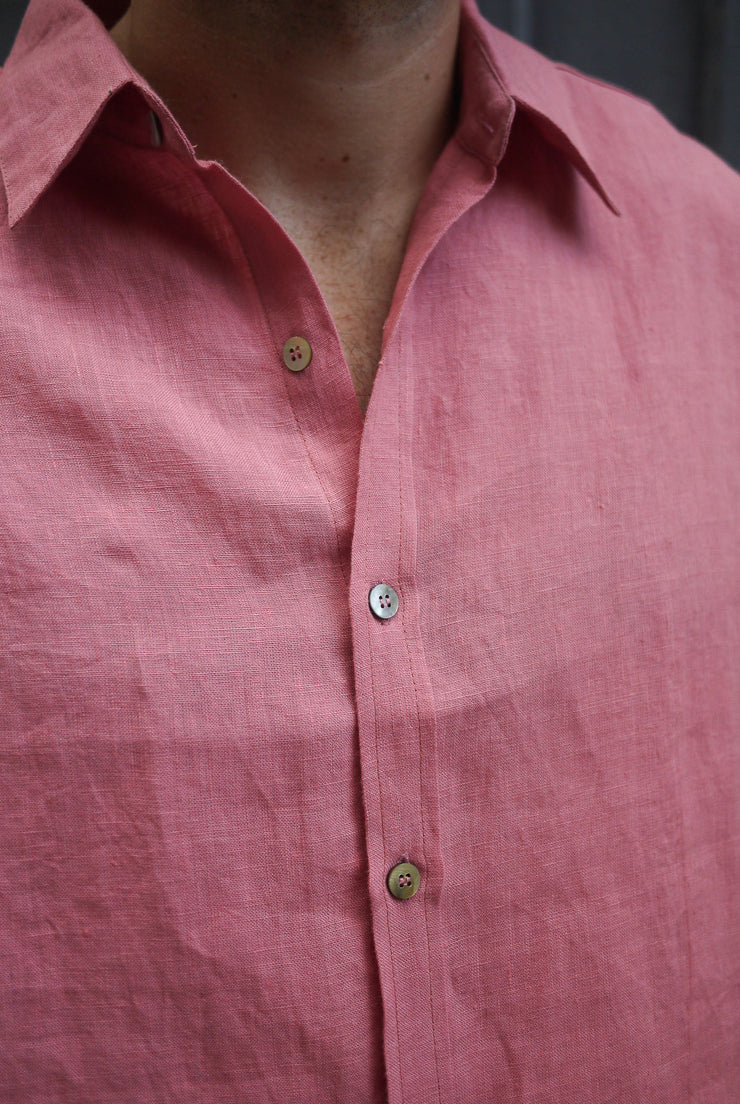 Men's Linen Shirt Nantucket Red