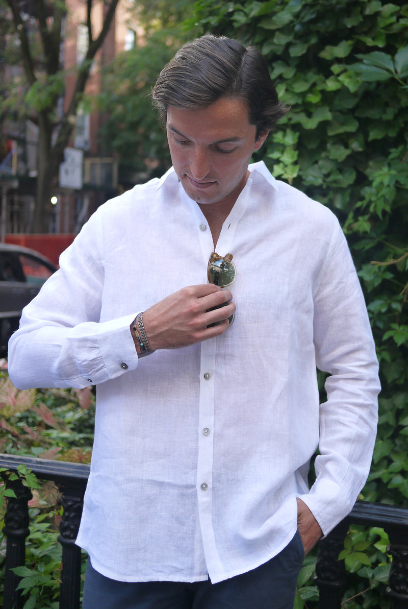 Men's Linen Shirt White