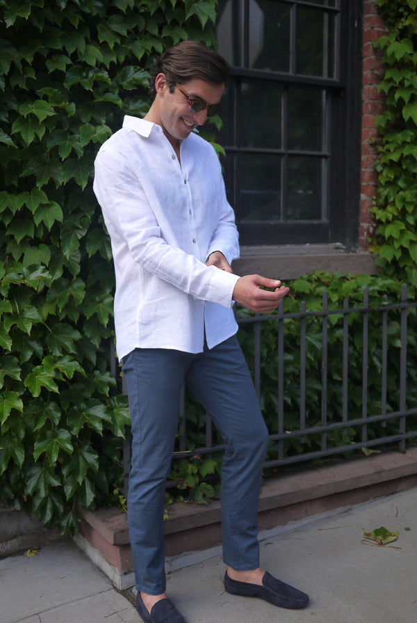 Men's Linen Shirt White