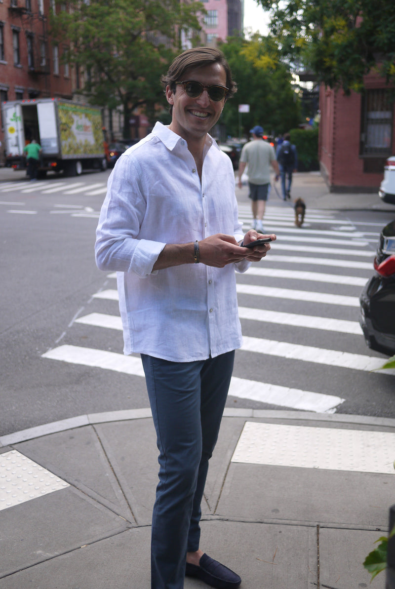 Men's Linen Shirt White