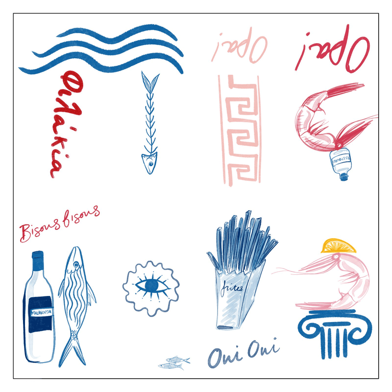 Opa Opa Napkins Buggy x Marianna K, Set of 4