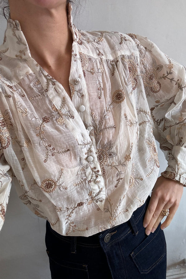 Zoe Blouse - Floral Silk Cotton