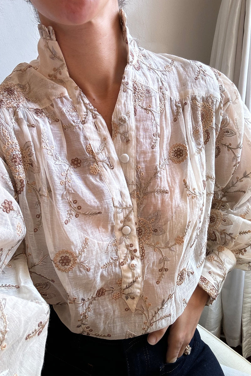 Zoe Blouse - Floral Silk Cotton