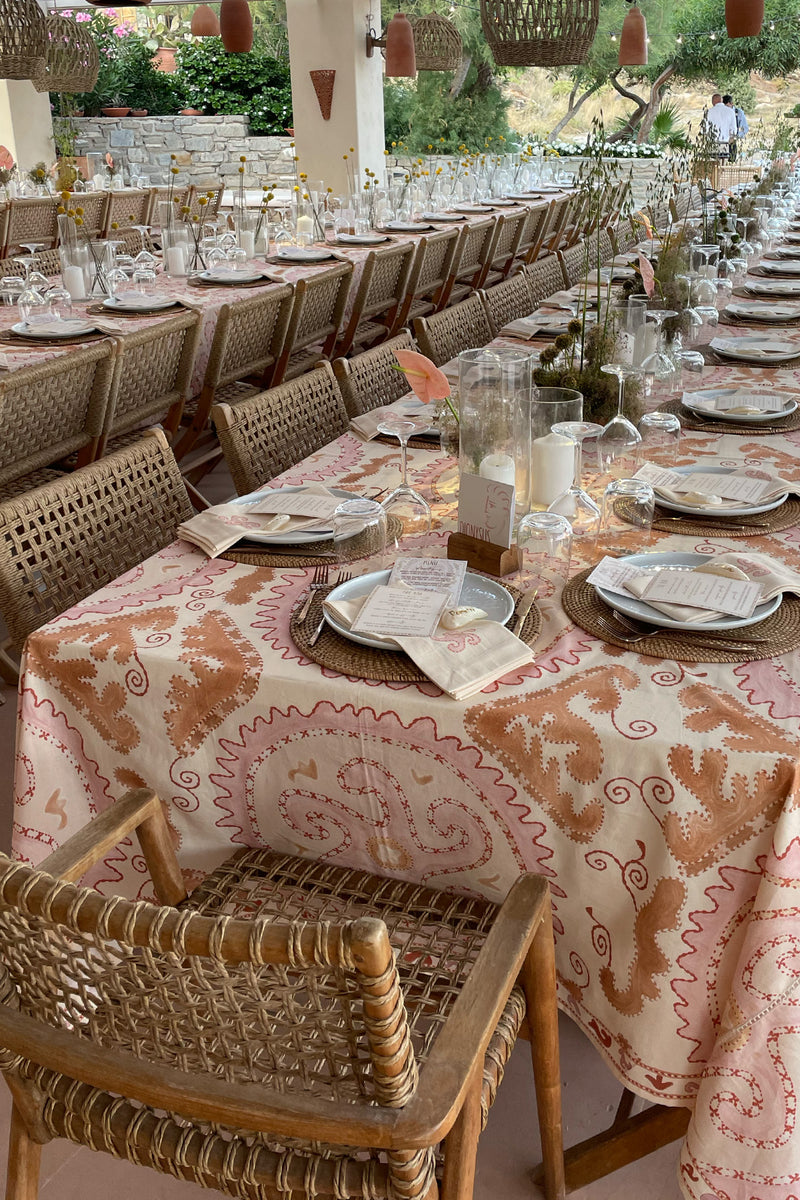 Starfish Tablecloth in Salt Rose Sand