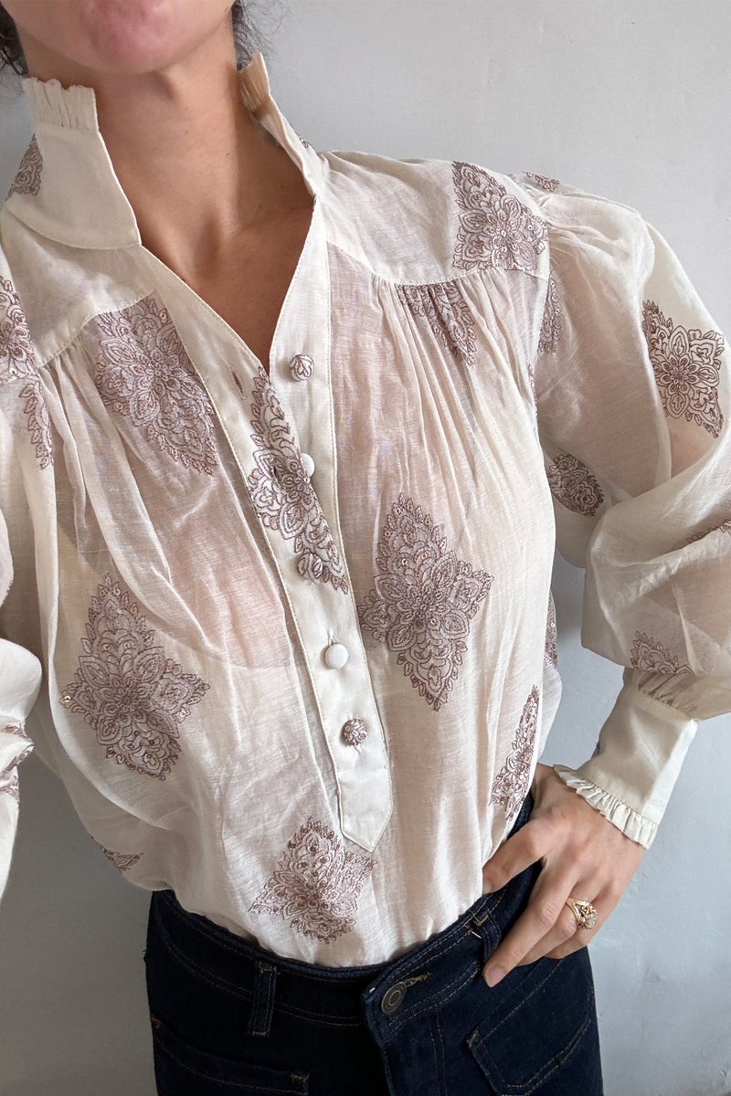 Zoe Blouse - Paisley Silk Cotton