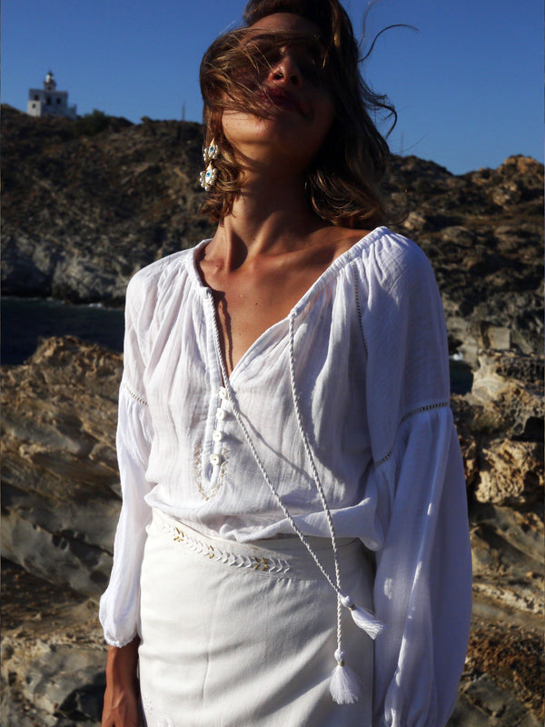 Naxos Blouse - White