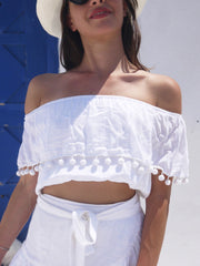 Alexandra Half Top - White