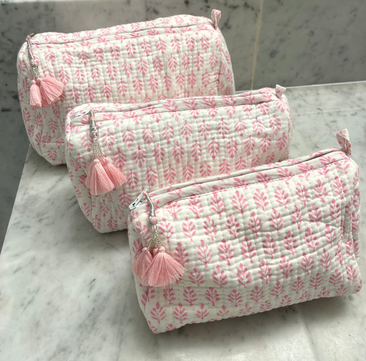 Hand Printed Cosmetic Cases, Set of 3