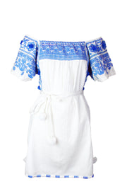 Kiki Off The Shoulder Dress - Grecian Blue