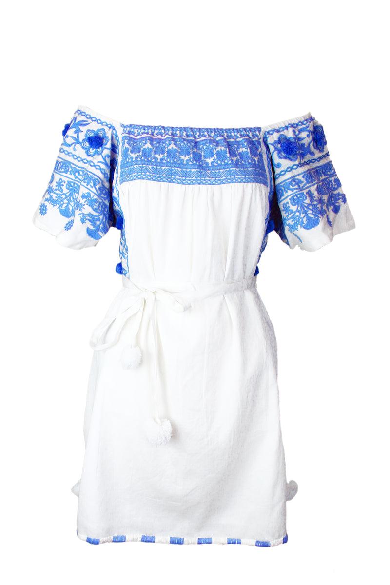 Kiki Off The Shoulder Dress - Grecian Blue Buggy NYC Kiki Off The Shoulder Dress - Grecian Blue Buggy NYC