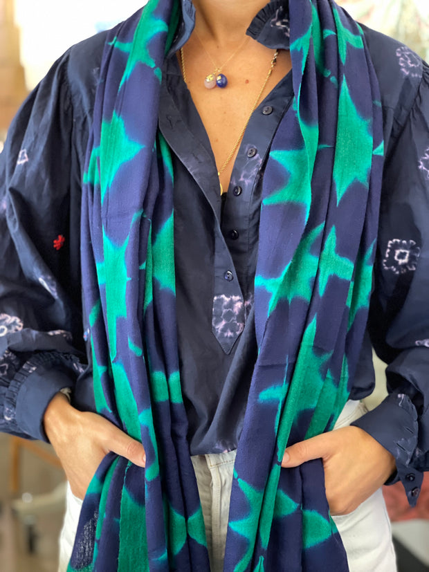 Clamp Dyed Pashmina - MORE COLORS AVAILABLE