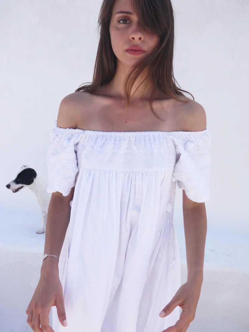 Kiki Off The Shoulder Dress - White