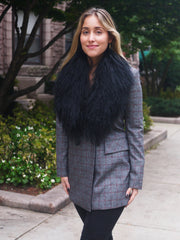 CX FUR Real Fur Detachable Collar Mongolian collar at  Women's  Clothing store