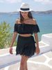 Katerina Mini Ruffle Skirt in Black