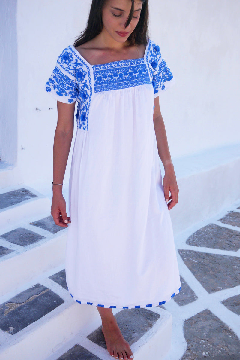 Olympia Long Dress - Grecian Blue