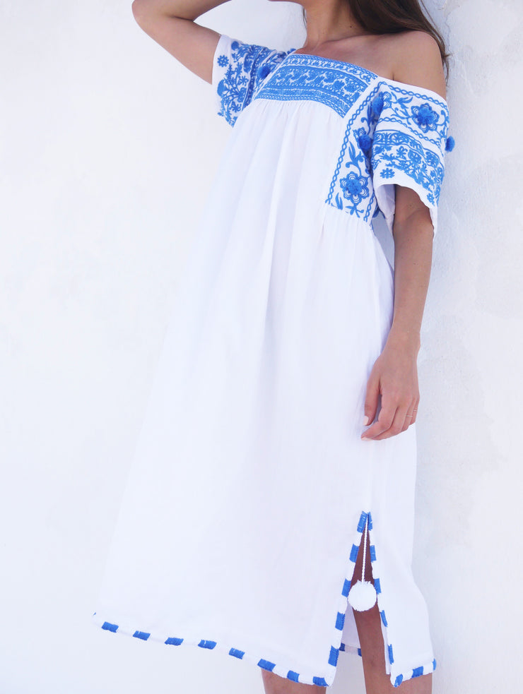 Olympia Long Dress - Grecian Blue