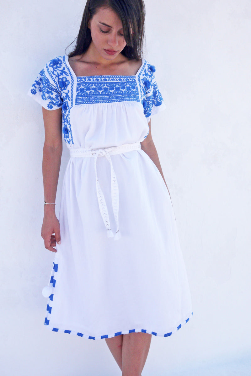 Olympia Long Dress - Grecian Blue