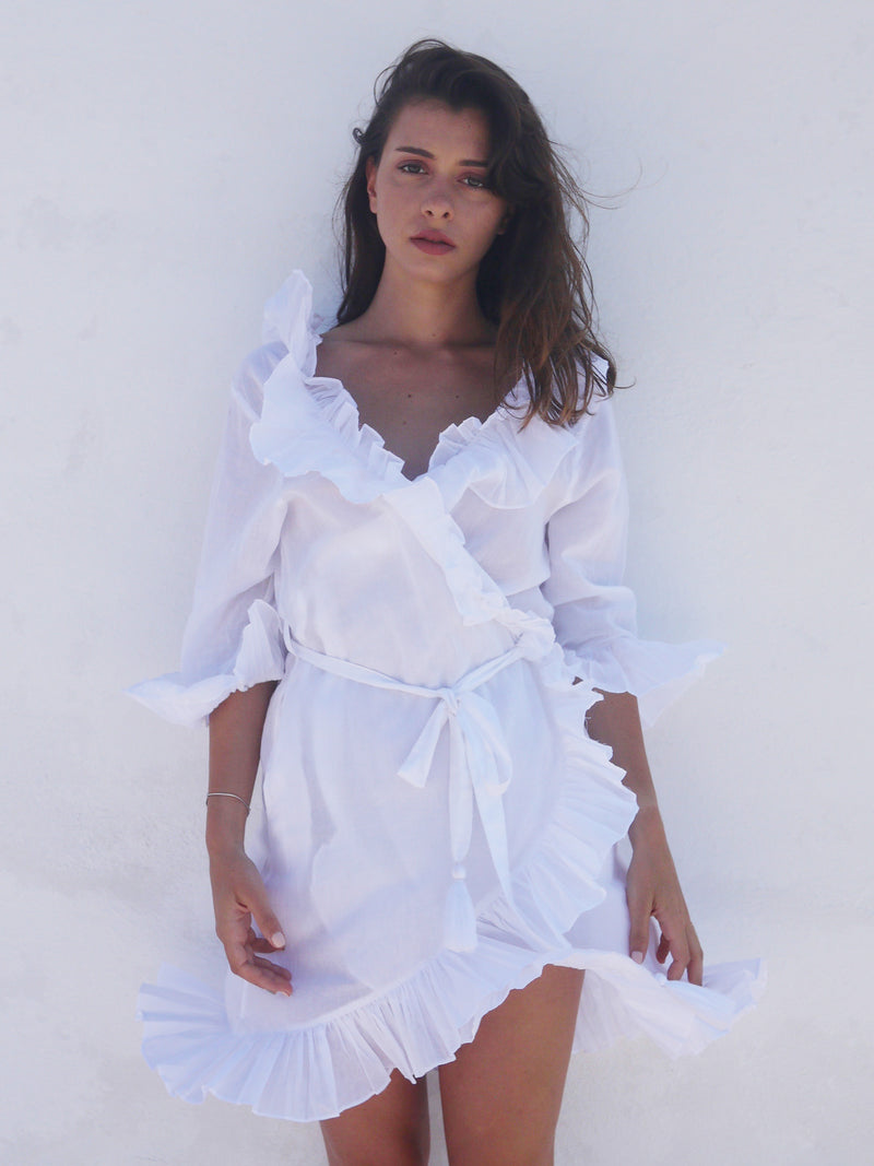 Short Náni Robe in White