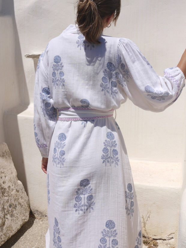 Long Kimono Robe in Soft Double Gauze - Nantucket Greys